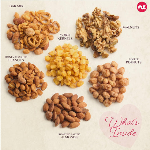 (6 2 LB) Package, NUT CRAVINGS - Easter Mixed Nuts Heart Shaped Gift Basket, Love in A Box Assortments, Romantic Food