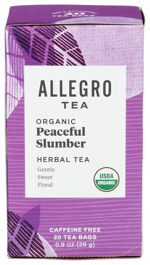 Allegro Coffee Allegro Tea, Organic Peaceful Slumber Tea Bags, 20 ct