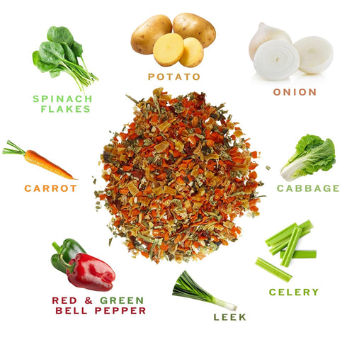 32 oz, SPICES VILLAGE Dried Ramen Toppings, Dehydrated Vegetables Mixed Vegetables Flakes, Mix of Carrot, Onion, Red