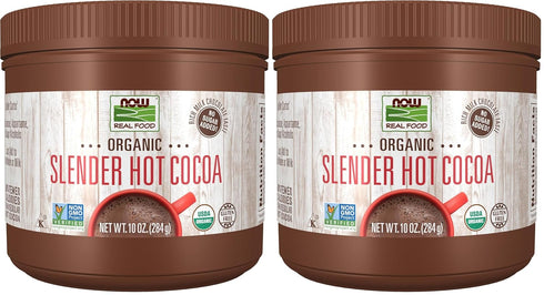 NOW Foods, Organic Cocoa Lovers Slender Hot Cocoa, No Sugar Added, Certified
