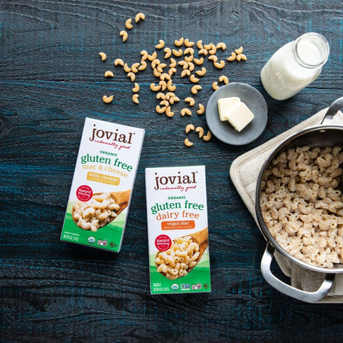 6 Oz Jovial Organic Gluten Free White Cheddar Mac and Cheese - Whole Grain Pasta, Organic Pasta, White Cheddar Macaroni