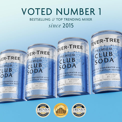 5.1 oz Pack 8 Fever-Tree Club Soda Premium Zero Calorie Mixer for Cocktails and Mocktails, fl Cans, of Naturally