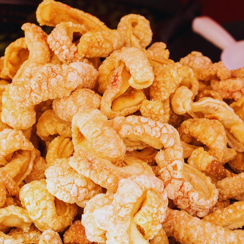 (1) 16oz Original Smoked Fried Pork Rinds Tub Premium Chicharrones Zero Carbs High Protein Crunchy Crackling Snacks