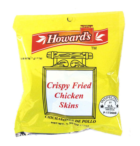Howards Howard's Crispy Fried Chicken Skins - Chicharrones de Pollo, 1.5oz, Pack of