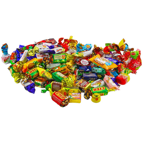 RUSA GOODS (900g 2 lbs) Sweet Candy Mix Gift Bag - Russian Candy Mix - Assortment Chocolate and Caramel Party Candy Mix