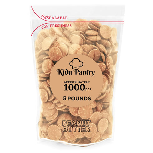 Kidu Pantry Melting Chocolate Wafers Bulk In Resealable Bag (Peanut Butter, 5