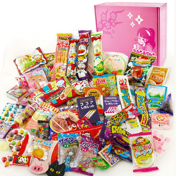 OSK Japanese Candy Snack Assortment, 55 Pieces Box, Variety Pack
