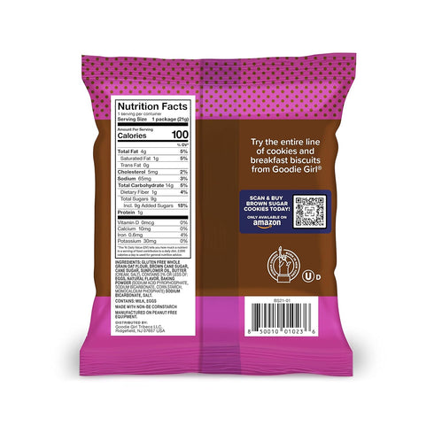 Packs 100 (24 Pack) Goodie Girl, Mini Brown Sugar Cookie Snack | Gluten Free, Peanut Free | Calories
