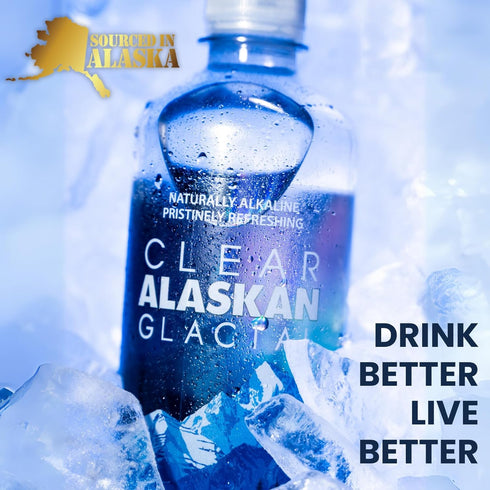23.7 Oz (700 ml) Pack 12 Clear Alaskan Fresh Glacier Water - Naturally Alkaline Glacial Water, rich in Minerals