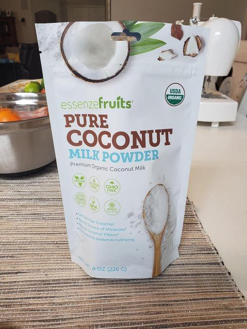 27 8 Oz Essenzefruits Pure Organic Coconut Milk Powder - Premium Maltodextrin Free, No Sugar Added, Dairy Free, USDA