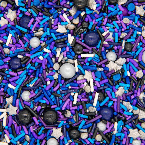 Galaxy Sprinkles for Cupcakes & Cakes | Space Sprinkles for Cake Decorating | Silver Star Sprinkles Made in USA