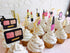 Spa Makeup Cupcake Toppers Decoration Supplies, 24Pcs Gold Glitter for Bridal Shower, Bachelorette, and 18th Birthday