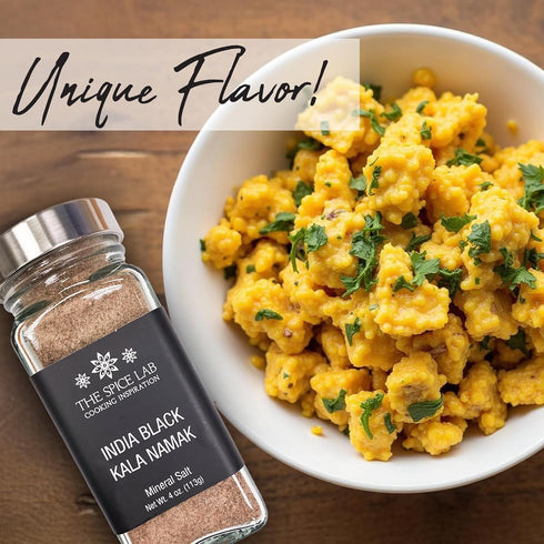 1 The Spice Lab Kala Namak Black Salt - Indian Himalayan Black Salt - Pound - Vegan Kala Namak Salt - Natural Gluten