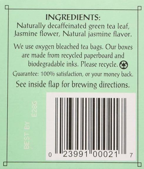 Triple Leaf Tea 20-Count (Pack 6) , Inc Tea, Jasmine Green, Decaf