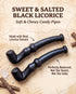 60, La Pipette Gourmet Black Licorice Pipes - Old Fashioned Individually Black Wrapped Candy Liquorice - Sweet