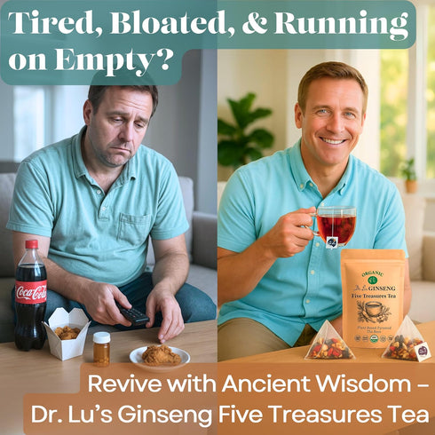 Dr. Lus Organic Ginseng Five Treasures Tea Kidney Tea | Ginseng Six Treasures tea for Kidney Cleanse Detox & Repair