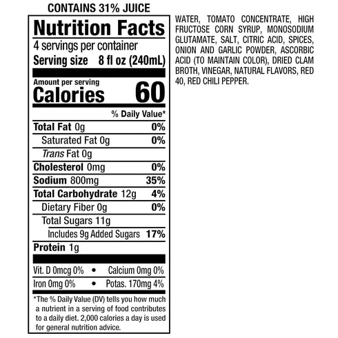 32 oz (Pack 12), Clamato Original Tomato Cocktail, fl bottle of Flavored With Tomato Juice & Spices, Perfect Mixer