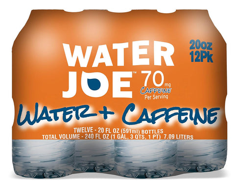 (12 Pack), 20 Oz 70mg Water Joe Caffeinated Water Bottles with of Caffeine | Sugar Free Substitute to Coffee, Soda