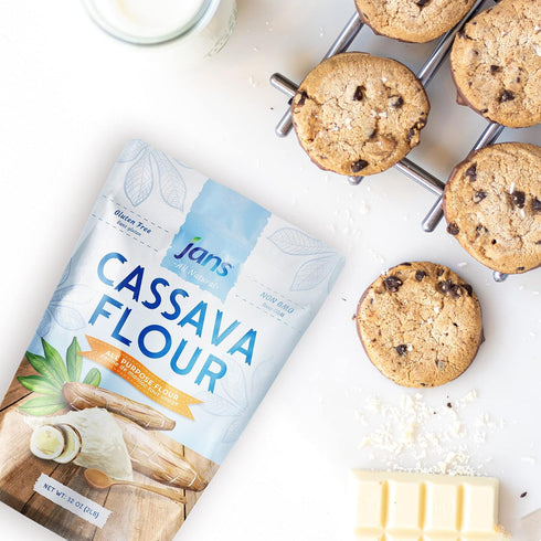 2 lbs, Jans All-Natural Cassava Flour All-Purpose Flour Alternative, Non-GMO & Gluten-Free, Grain-Free, Paleo, AIP