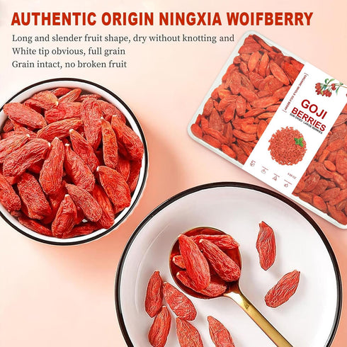 100% Vegan(8.68oz,box) Goji Berries Superfoods Organic Goji Berries.Extra Large Dried Berries Vitamin A, Antioxidants