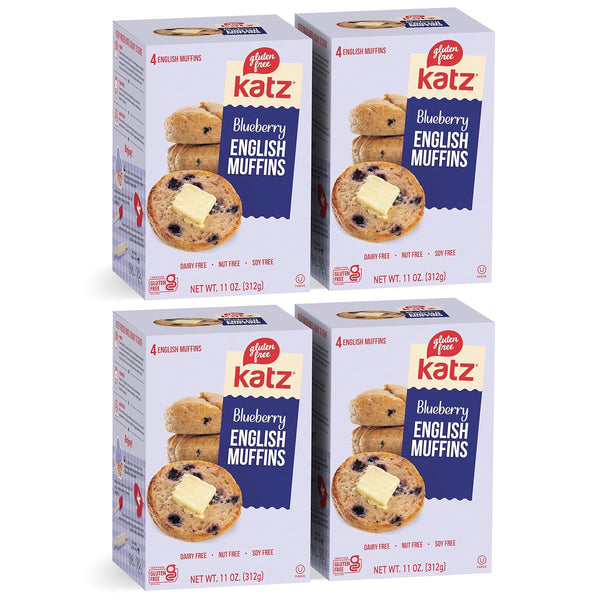 Katz Gluten Free Blueberry English Muffins. No Soy and Eggs, Dairy Free,