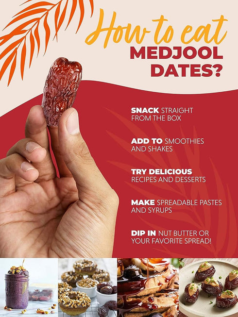 12 oz (Pack 2) Natural Delights Medjool Dates Whole - Non-GMO Verified Fruit, Good Source of Fiber & Potassium