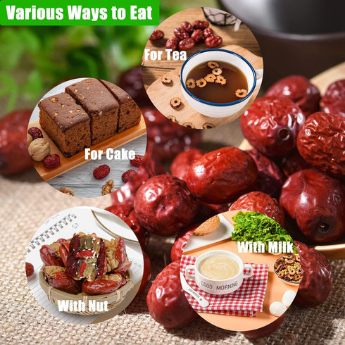 ZCFIKJ 18 oz 500g (jujube-1.1 lb) Jujube Dates Fruit,Chinese Red Dates Jujube Dried Date Jujubes Juju All-Natural