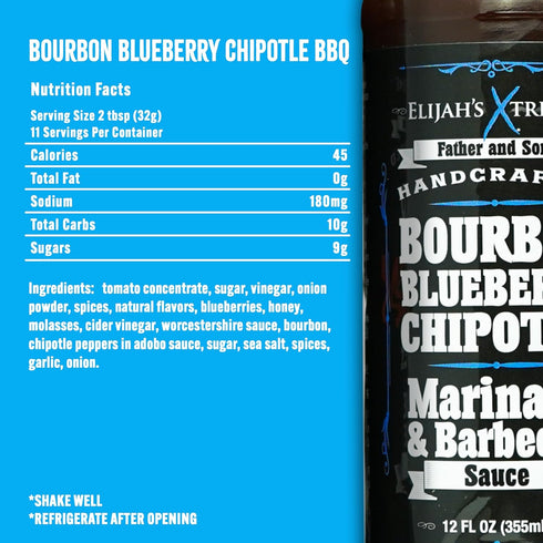 Elijah's Xtreme BBQ Bundle, 12oz bottles - Beer Bacon Maple & Bourbon Blueberry Chipotle Sauces
