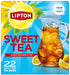 22 (Pack 3) Lipton Southern Sweet Tea Iced Tea Drink Mix Family Size Tea Bags