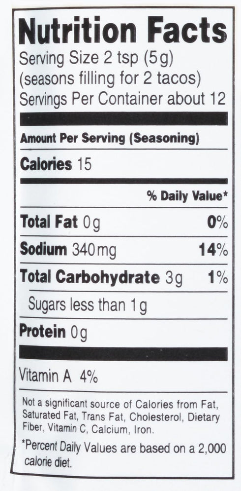 2 oz (Pack 10) Lawry's Family Size Taco Spices & Seasonings Mix