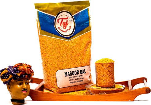 TAJ Gourmet Foods (2-Pounds) TAJ Premium Indian Masoor Dal, Red Lentils
