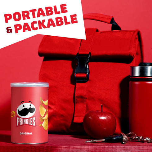 (12 Pringles Potato Crisps Chips, Lunch Snacks, Office and Kids Snacks, Grab N' Go, Original Cans)