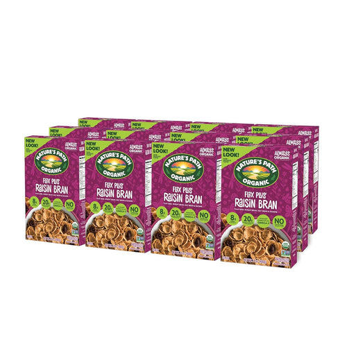 14 oz (Pack 12), Nature's Path Organic Flax Plus Raisin Bran Cereal, of Non-GMO