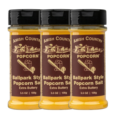 Amish Country Popcorn | Ballpark ButterSalt Popcorn Salt - 3-5.5 oz Bottles