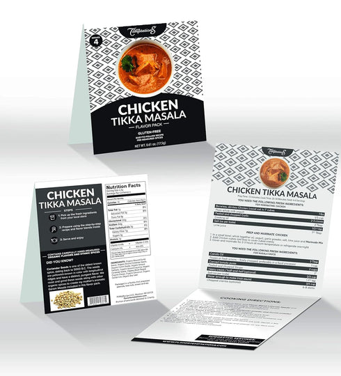 Chicken Tikka Masala Spices Kit by Flavor Temptations, Authentic Indian Food Seasoning Set, Gluten Free