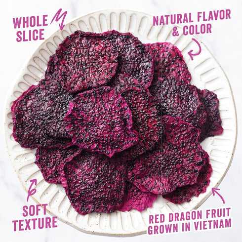 Packs 2 oz Pack 5 IChoose Dried Red Dragon Fruit Snack | Chewy Dried Pitaya Slices | of | Exotic Superfruit Snack |