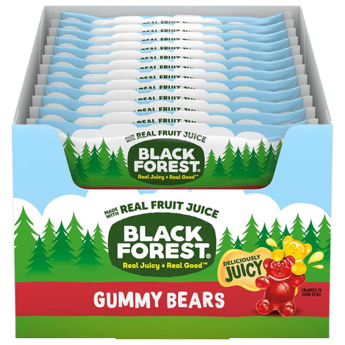 Black Forest Gummy Bears Candy, Made With Real Fruit Juice, 3 Ounce
