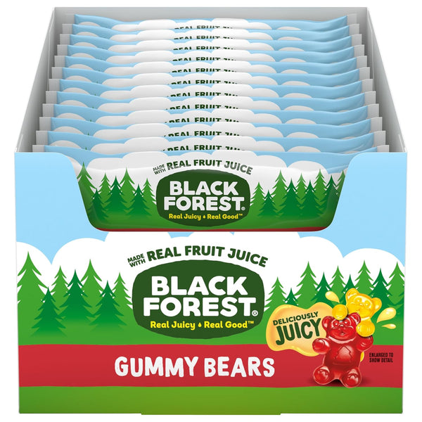 Black Forest Gummy Bears Candy, Made With Real Fruit Juice, 3 Ounce