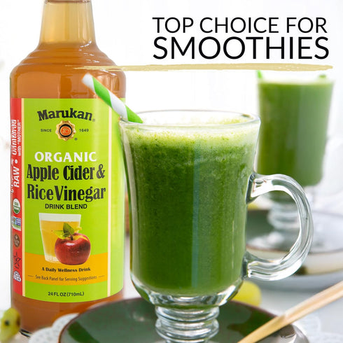(24 oz) Marukan Organic Apple Cider Vinegar & Rice Vinegar Drink Blend, Raw & Unfiltered, Get Apple Cider Vinegar