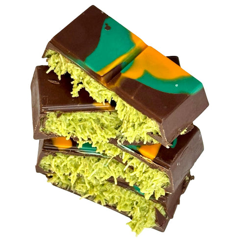 8.3 oz 235 Dubai Chocolate Bar. Velvet Pistachio Cream & Crispy Kataifi in Belgian Milk Chocolate | g