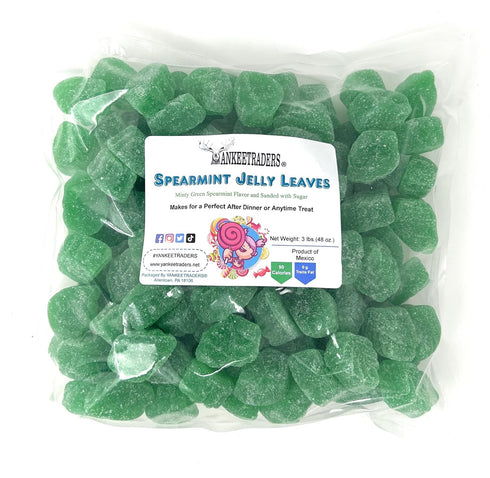 3 lb YANKEETRADERS, Spearmint Jelly Leaves, Bulk Size