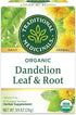 Traditional Medicinals Organic Dandelion Leaf & Root Herbal Tea, Supports Kidney Function & Healthy Digestion, Pack of 2