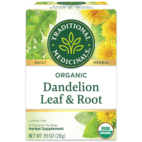 (Pack 3) 48 Traditional Medicinals Organic Dandelion Leaf & Root Herbal Tea, Supports Kidney Function & Healthy
