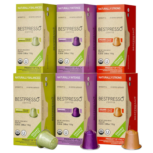 Organic USDA Bestpresso Coffee Aluminum Espresso Pods For Nespresso Original Machine 120