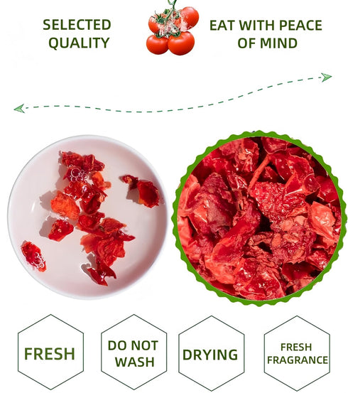 LWWTYKSPL |350g 12.35oz Backpacking, Sun Dried Tomato Flakes in Resealable Tub It's Delish Premium Tomatoes |