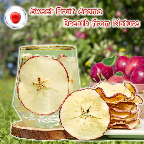 Slices-250g/8.8oz, KachiKachi Dried Apple Natural Dehydrated Apples Chips | No Sugar Added | Middle Pieces | Not