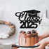 Graduation Party Cake Topper, Class of 2025 Cake Decoration for Graduation Ceremony (Black)