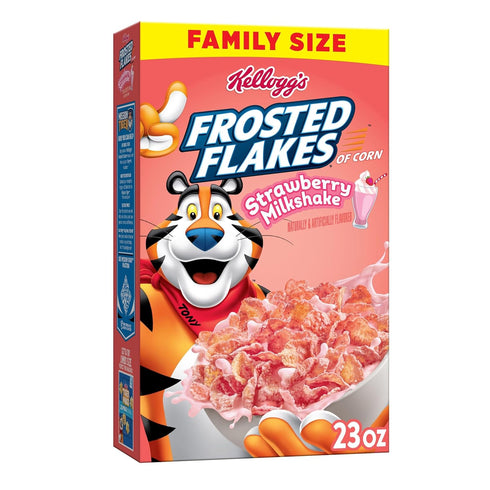 Kellogg's Frosted Flakes Cold Breakfast Cereal, 8 Vitamins and Minerals, Kids Snacks,