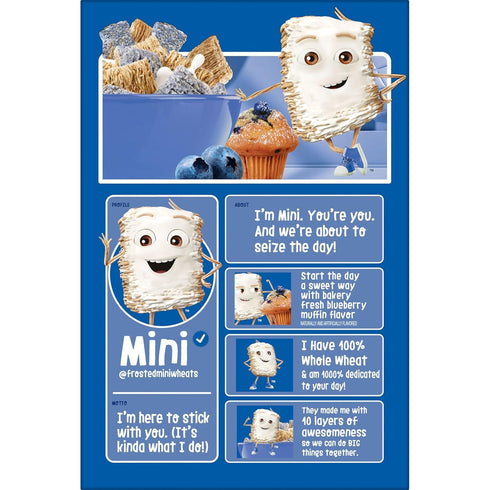 14.3oz (1 Kellogg's Frosted Mini Wheats Breakfast Cereal, Fiber Cereal, Kids Snacks, Blueberry Muffin, Box Box)