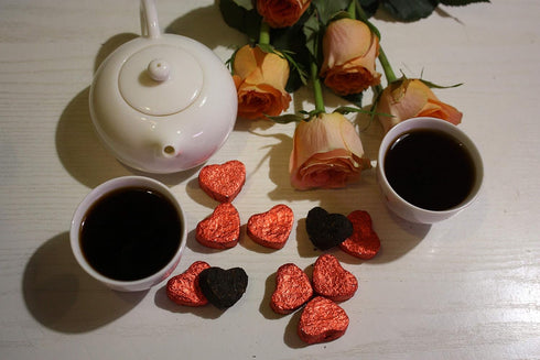 Jinglong Tea Factory Puerh Tea Mini Cakes, 20 Pcs, Ripe Pu-erh Heart Shaped Mini Tuocha (3.6 Ounce)